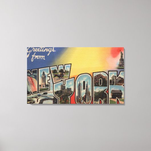 New YorkLarge Letter ScenesNew York State 2 Canvas Afdruk (Voorkant)