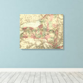 New YorkPanoramic MapNew York Canvas Afdruk (Insitu (Houten vloer))