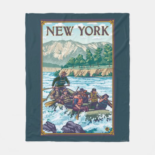 New YorkRiver Rafting Scene Fleece Deken (Voorkant)