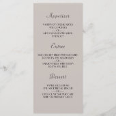 New York's Eve, Nieuwjaarsmenu Menu (Achterkant)