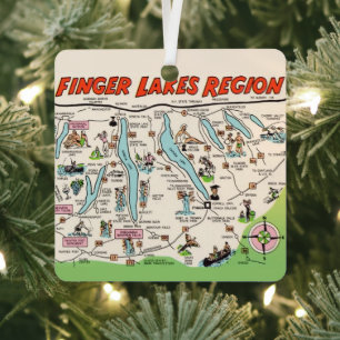 New York's Finger Lakes Metalen Ornament