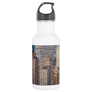 New Yorkse skyline en de Manhattan Hudsonrivier Waterfles