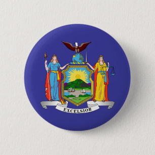 New Yorkse staatsvlag Ronde Button 5,7 Cm