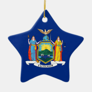 New Yorkse vlag, de Empire State, Amerikaanse kolo Keramisch Ornament