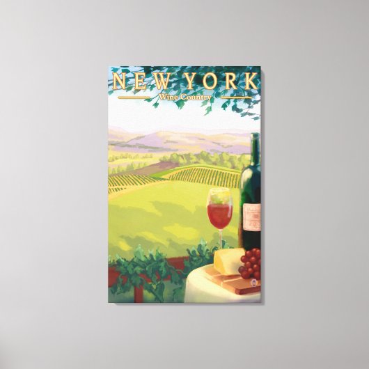 New YorkWine Country Scene Canvas Afdruk (Voorkant)