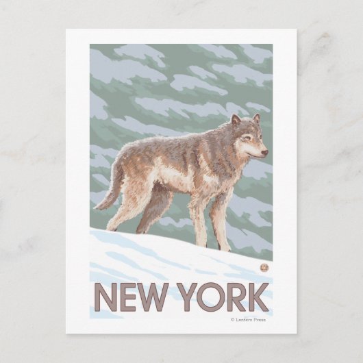 New YorkWolf Scene Briefkaart (Voorkant)
