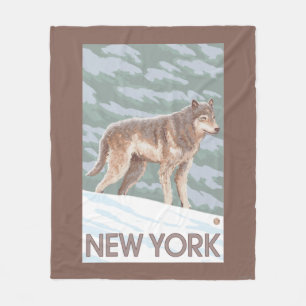 New YorkWolf Scene Fleece Deken