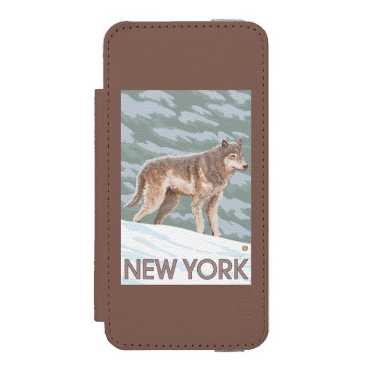 New YorkWolf Scene Incipio iPhone Portemonnee Hoesje (Voorkant Agenda)