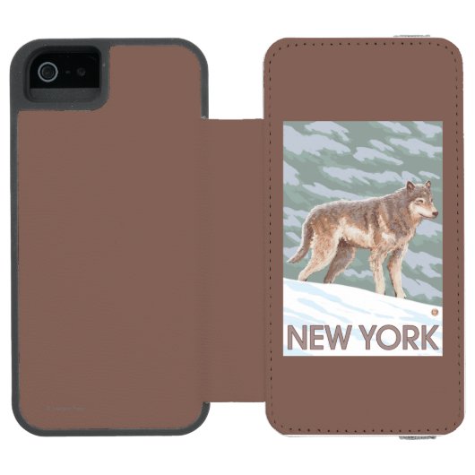 New YorkWolf Scene Incipio iPhone Portemonnee Hoesje (Agenda Open)