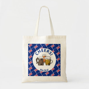 NEW ZEALAND Aotearoa Cartoon 3 Cheers Kia Ora! Tote Bag