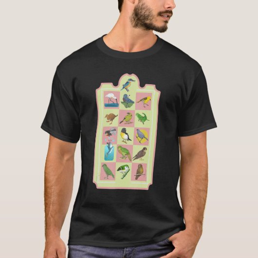 New Zealand BIRDS PATTERN T-shirt (Voorkant)