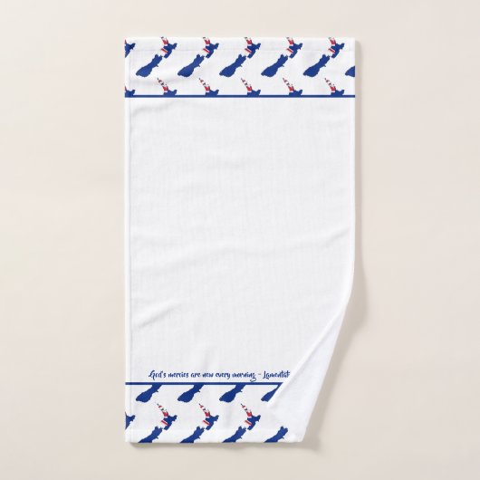 NEW ZEALAND MAP Écriture chrétienne Customisée (Serviette à main)