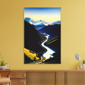 New Zealand River Valley - Canvas Print (Insitu (Woonkamer))