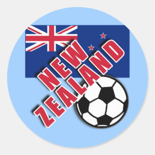 NEW ZEALAND World Soccer Fan Tshirts Ronde Sticker