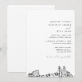 Newark bruiloft elegante skyline uitnodiging (Voorkant / Achterkant)