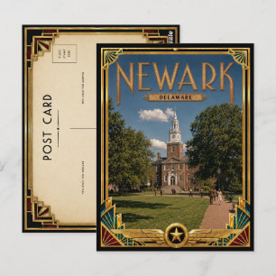 Newark Delaware Vintage Art Deco Gouden Tijdperk Briefkaart