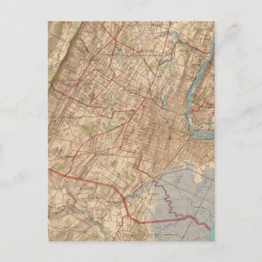 Newark en Elizabeth, New Jersey Briefkaart (Voorkant)