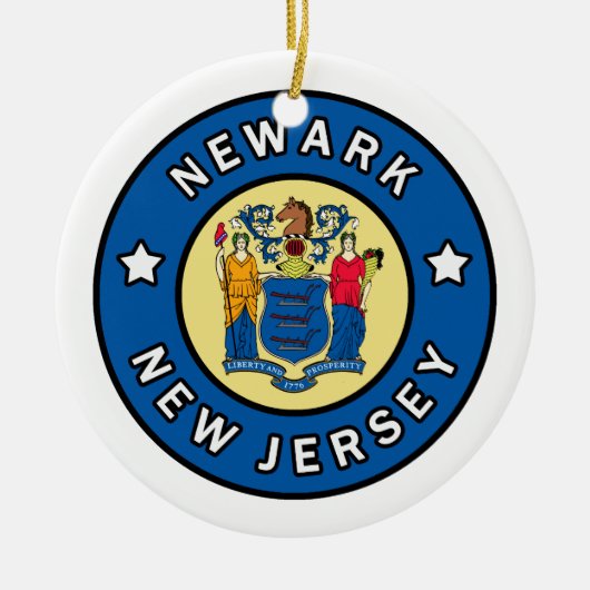 Newark New Jersey Keramisch Ornament (Voorkant)