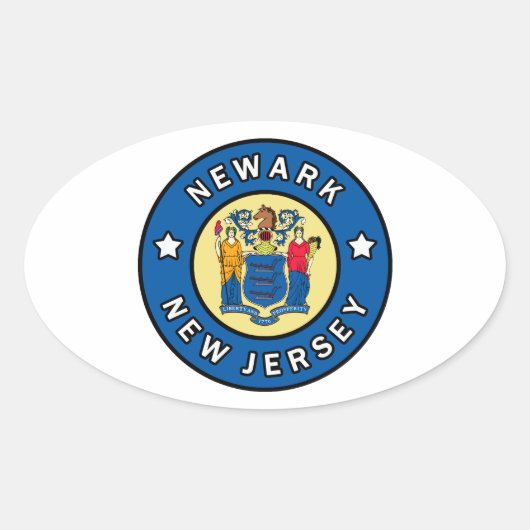 Newark New Jersey Ovale Sticker (Voorkant)