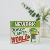 Newark New Jersey Robot - Funny  Briefkaart (Staand voorkant)