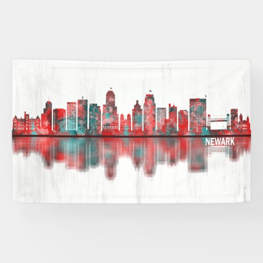 Newark New Jersey Skyline Spandoek (Horizontaal)