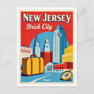 NEWARK NJ Brick City – 1950s Retro Briefkaart