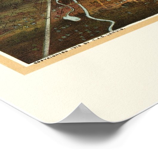 Newark, NJ Panoramic Map - 1916 Poster (Hoek)