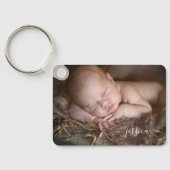 Newborn Baby and Parents Photo Sleutelhanger (Achterkant)