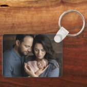 Newborn Baby and Parents Photo Sleutelhanger (Voorkant)