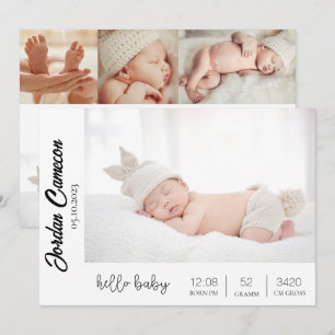 Newborn Baby Birth Announounement Foto Collage Aankondiging