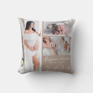 Newborn Baby Boy Beige Photo Keepomwille Kussen