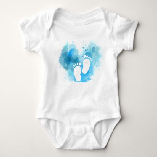 Newborn baby footprint design  romper (Voorkant)