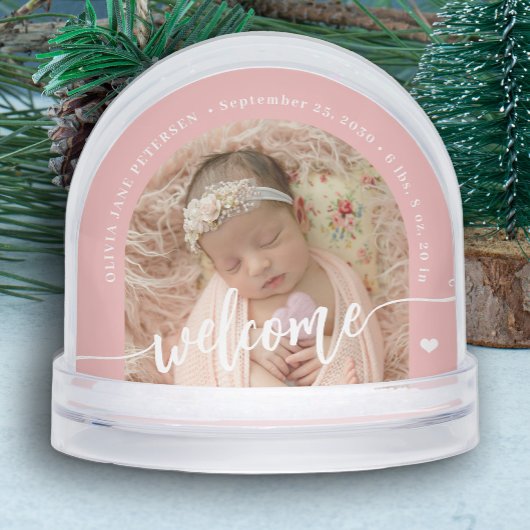 Newborn baby girl 2 photo welcome script keepsake