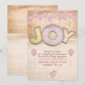 Newborn Baby Girl Aankondiging (Voorkant / Achterkant)