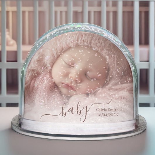 Newborn Baby Keepsake - Photo Personalized Sneeuwbol