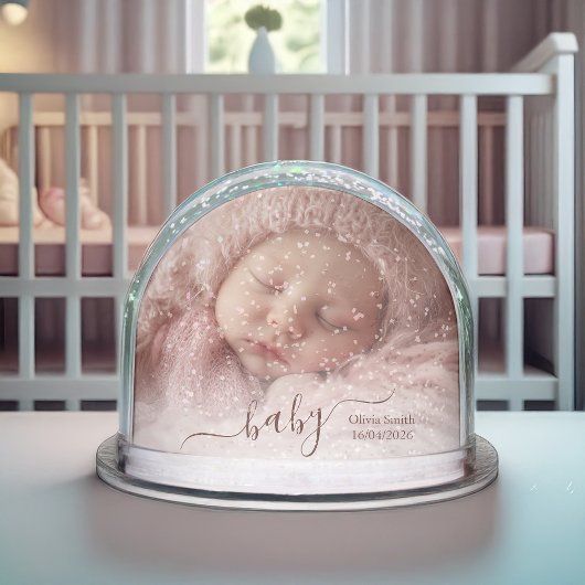Newborn Baby Keepsake - Photo Personalized Sneeuwbol