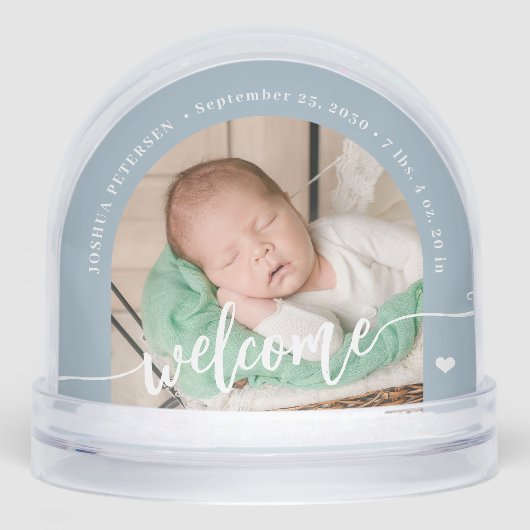 Newborn boy baby 2 photo welcome script keepsake (Avant)