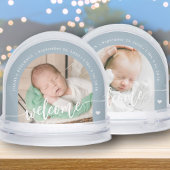 Newborn boy baby 2 photo welcome script keepsake sneeuwbol