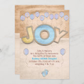 Newborn Boy Boy Aankondiging (Voorkant / Achterkant)