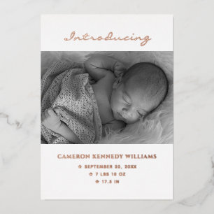 Newborn Cute Simple Custom Photo Hallo Baby Birth Folie Uitnodiging