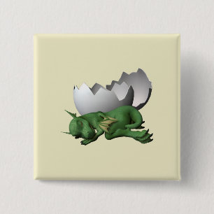 Newborn Dragon Vierkante Button 5,1 Cm