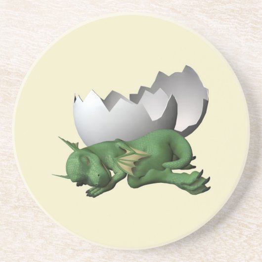 Newborn Dragon Zandsteen Onderzetter (Voorkant)