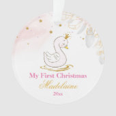Newborn First Kerstversier Baby Swan Ornament (voorkant)