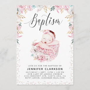 Newborn Floral Baptisme Kaart