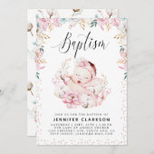 Newborn Floral Baptisme Kaart (Voorkant / Achterkant)