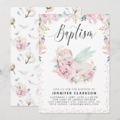 Newborn Floral Baptisme Kaart (Voorkant / Achterkant)