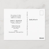 Newborn Fotografie Modern Gray Custom Dank u Briefkaart (Achterkant)