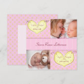 Newborn Girl met Sibling Photo Birth Announement Aankondiging (Voorkant / Achterkant)