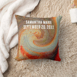 Newborn Nursery Welcome Stropdas-Dye Brown Red Gro Kussen