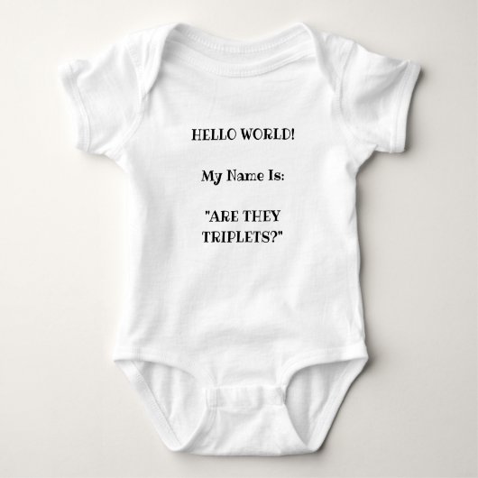 Newborn T-shirt Bodysuit for TRIPLETS Funny (Voorkant)